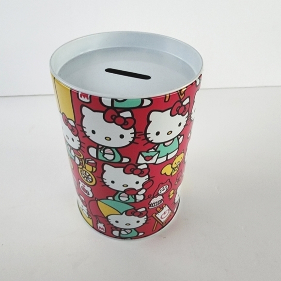 NEW Hello Kitty Sanrio Pink Tin Can Coin Bank - Picture 4 of 6